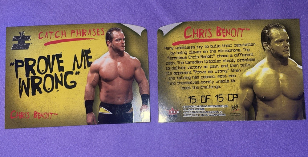 2002 Fleer WWE RAW vs SmackDown! Catch Phrases Chris Benoit #15 CP WWF WCW