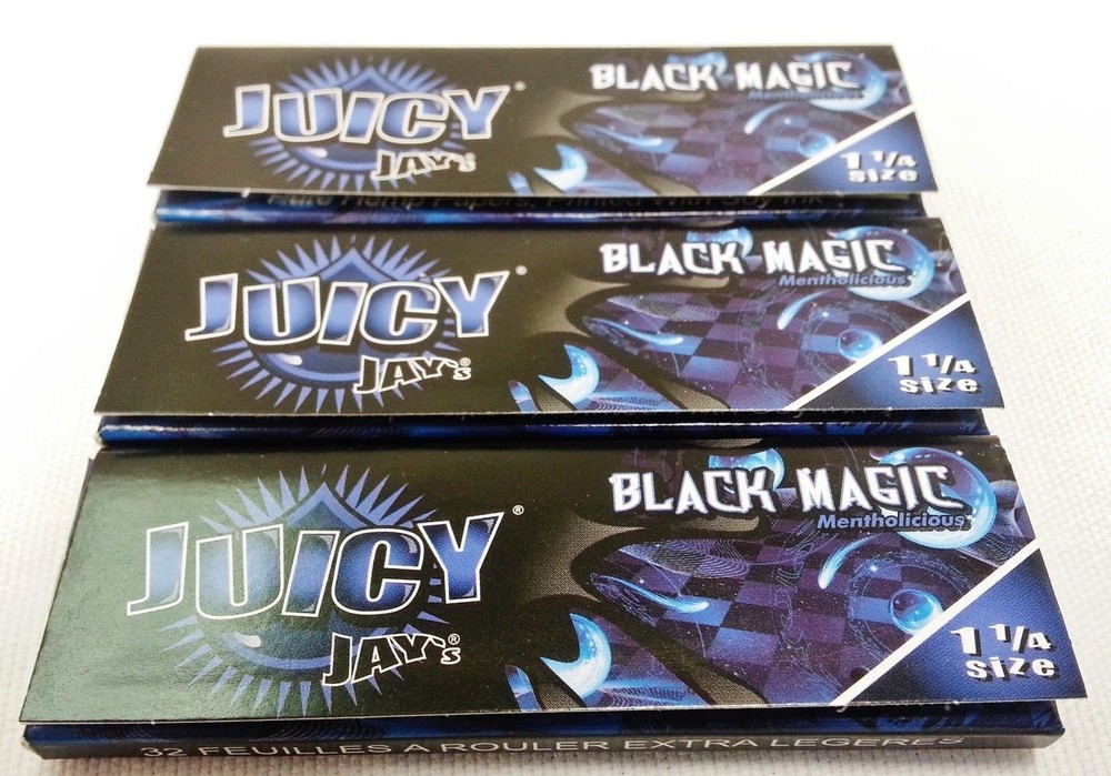 3-Pack Juicy Jay 1 1/4 Black Magic Flavored Rolling Papers – Free Shipping Included!