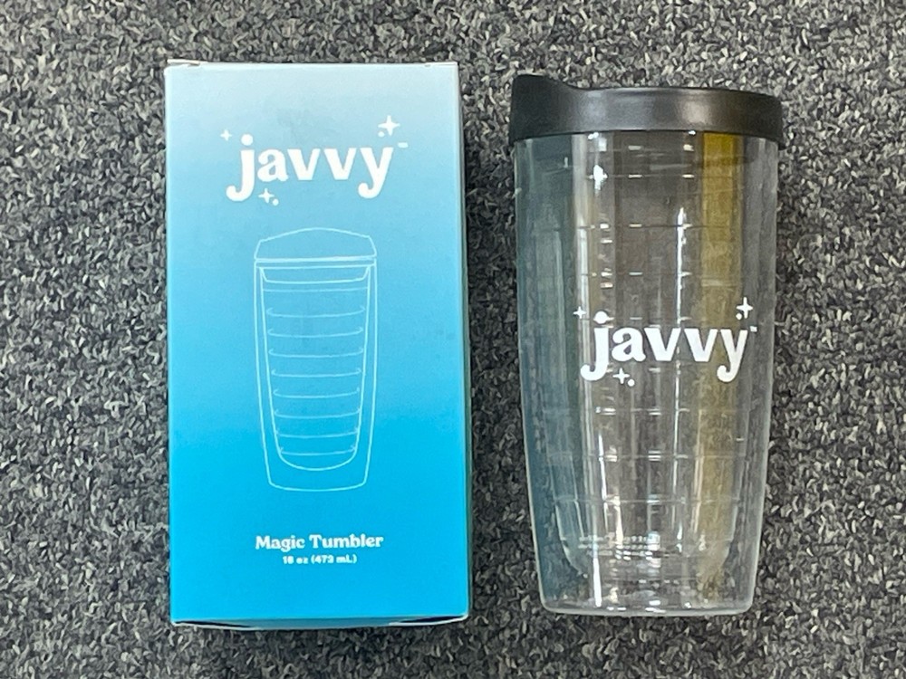 Javvy Magic Tumbler w/lid 16oz -- Brand New in Box