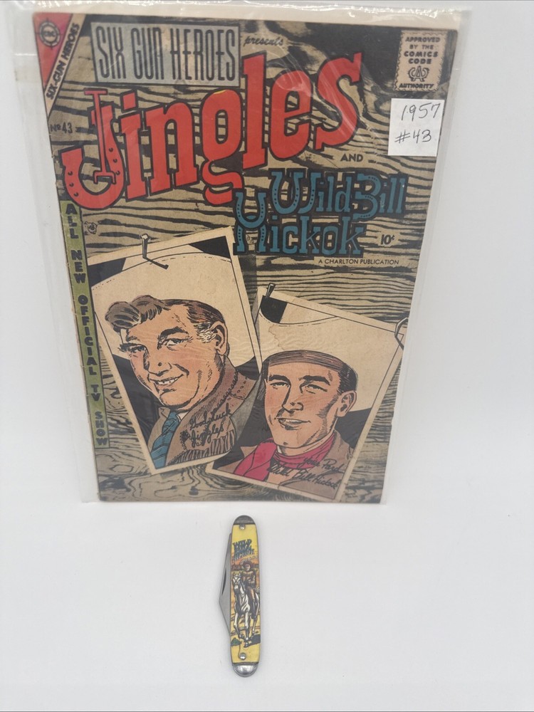 Six Gun Heroes Jingles&Wild Bill Hickok issue 43 1957 with Matching Pocketknife