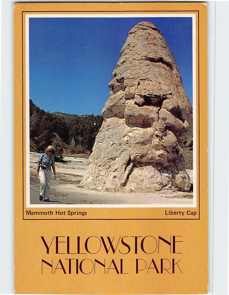 Postcard Mammoth Hot Springs Liberty Cap Yellowstone National Park Wyoming