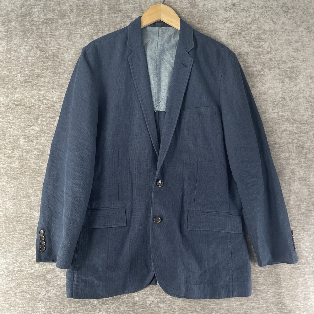 J.Crew New York Men’s M 100% Linen Blue Lightweight Sport Coat Two-Button Blazer