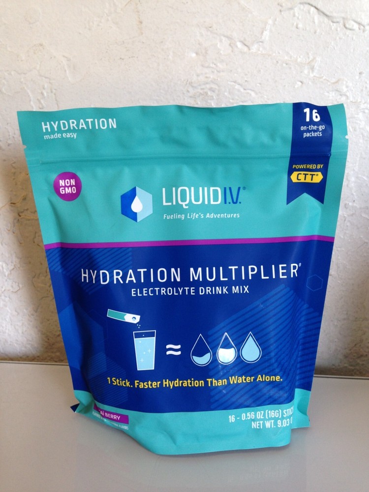Liquid Iv Electrolyte Powder Berry Flavor Hydration Drinking Mix - Pack of 16