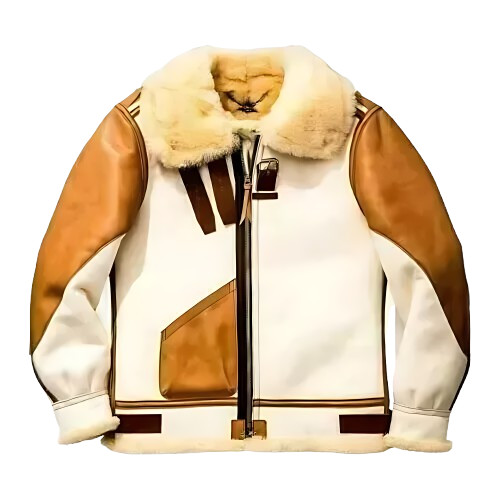 New Men's RAF Aviator Real Leather Jacket Coat B3 Bomber Sheep Skin Pilot Flying