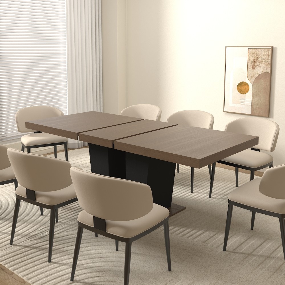 Extendable Wooden Dining Table for 4 10 People Modern Expandable Kitchen Table