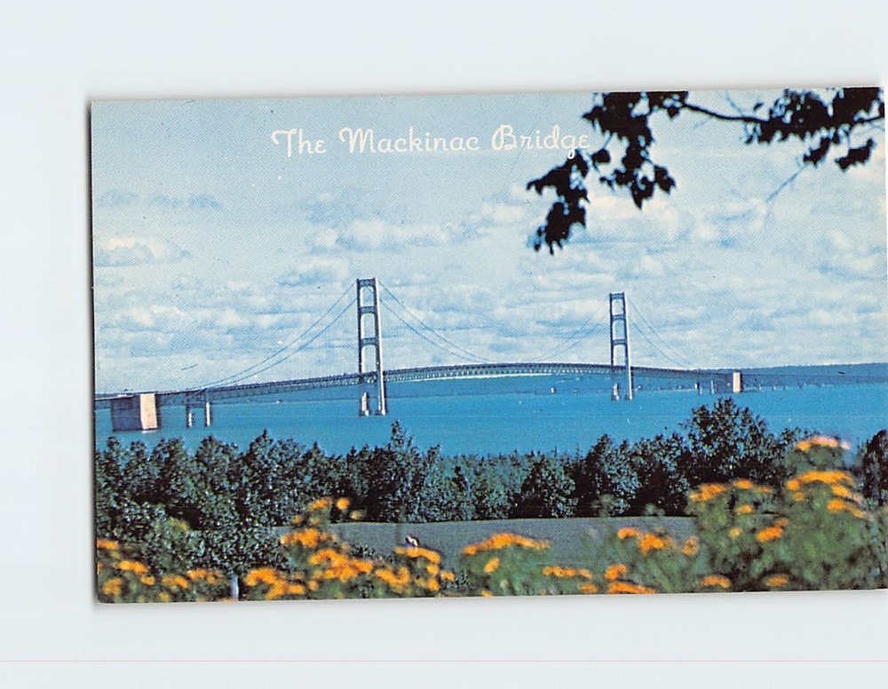 Postcard The Mackinac Bridge The Water Wonderland In Michigan USA