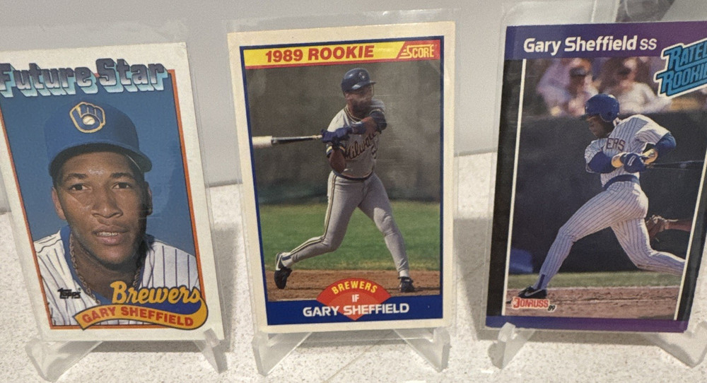 Topps Gary Sheffield Milwaukee Brewers Rookie Card Lot Future Star MLB (3)