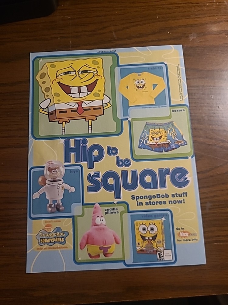 Spongebob Squarepants Merchandise Print Ad 2000s 8x11 Great To Frame