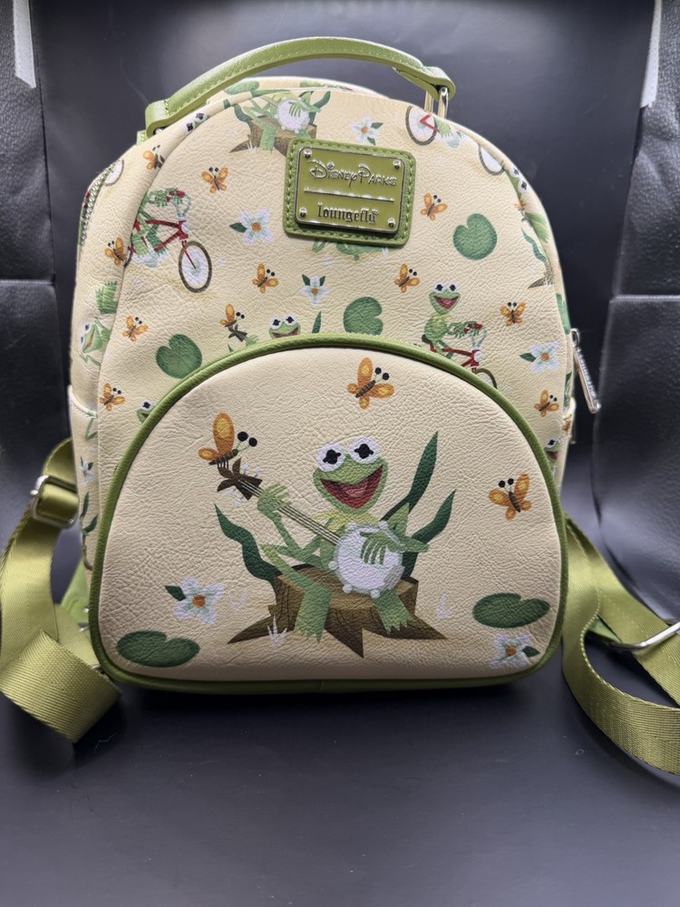 Pre-Owned Kermit The Frog Loungefly Bag Disney Parks Mini Backpack