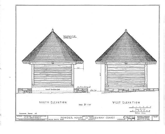 3. North west elevations - Greenway Court, Powder House, State Route 658
