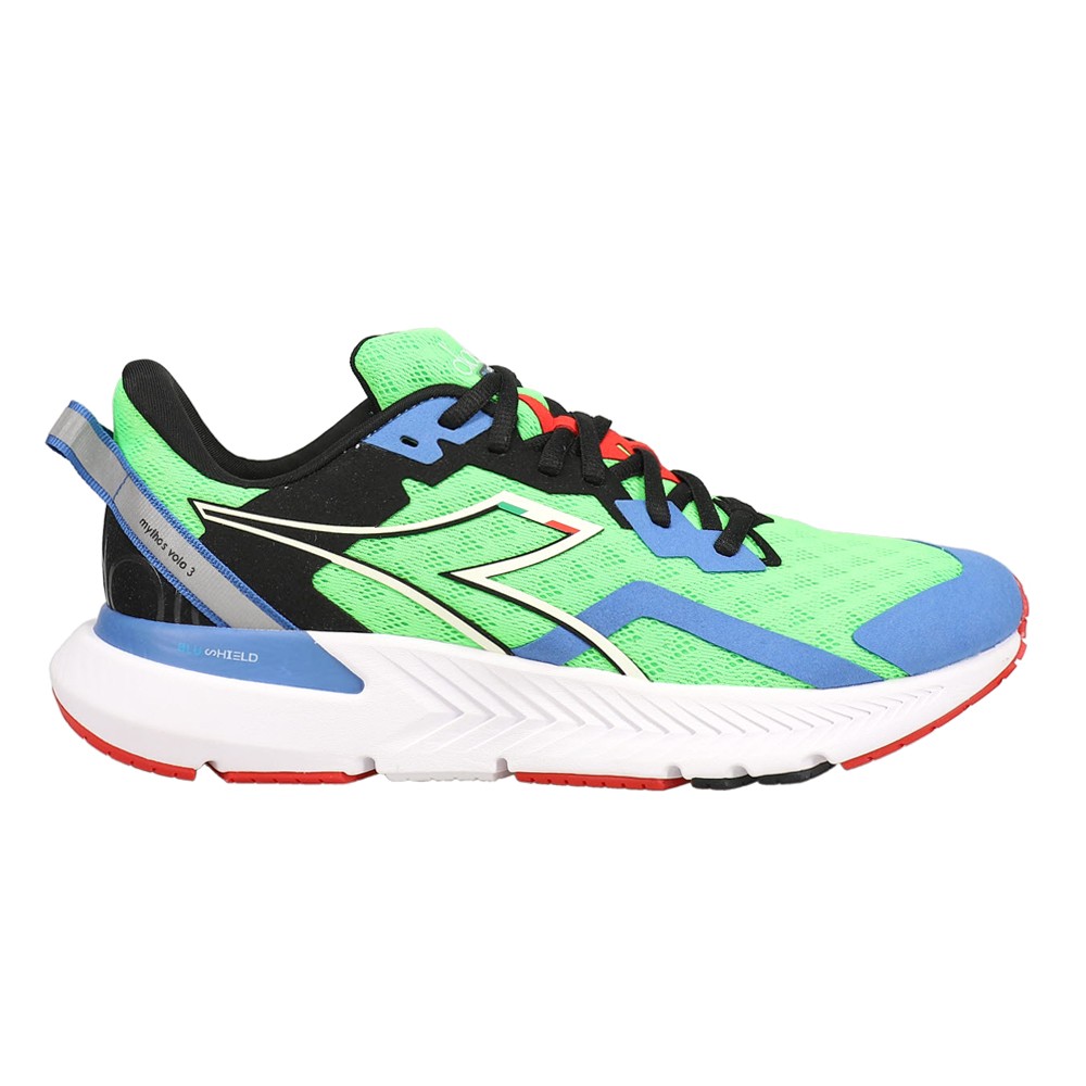 diadora Mythos Blushield Volo 3 Running  Mens Green Sneakers Athletic Shoes 1790