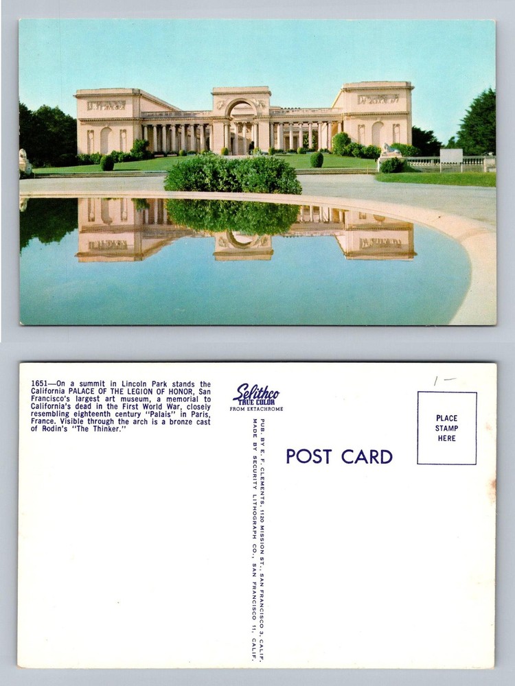 San Francisco, CA-California, Palace of the Legion Lincoln Park Vintage Postcard