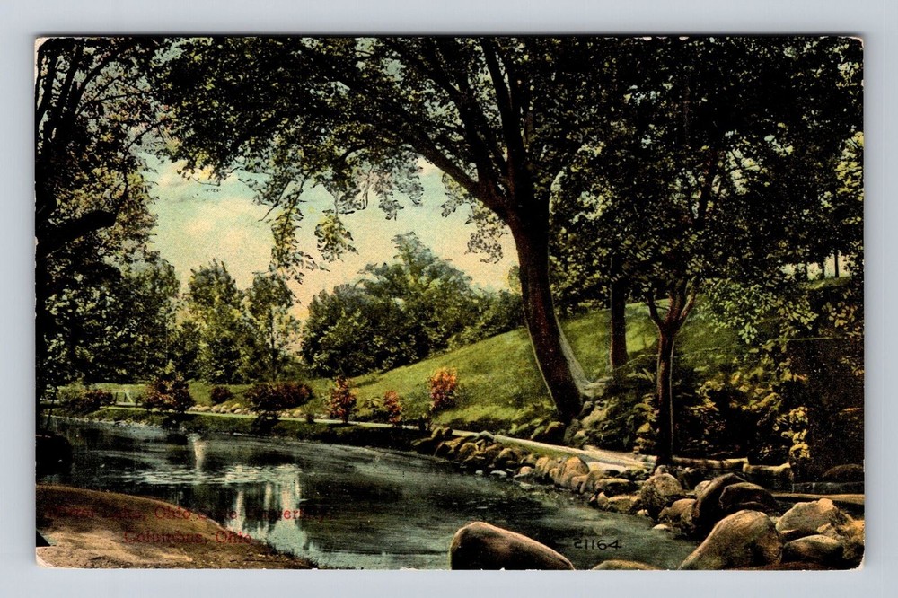 Columbus OH-Ohio, Mirror Lake, State University, Vintage c1911 Postcard