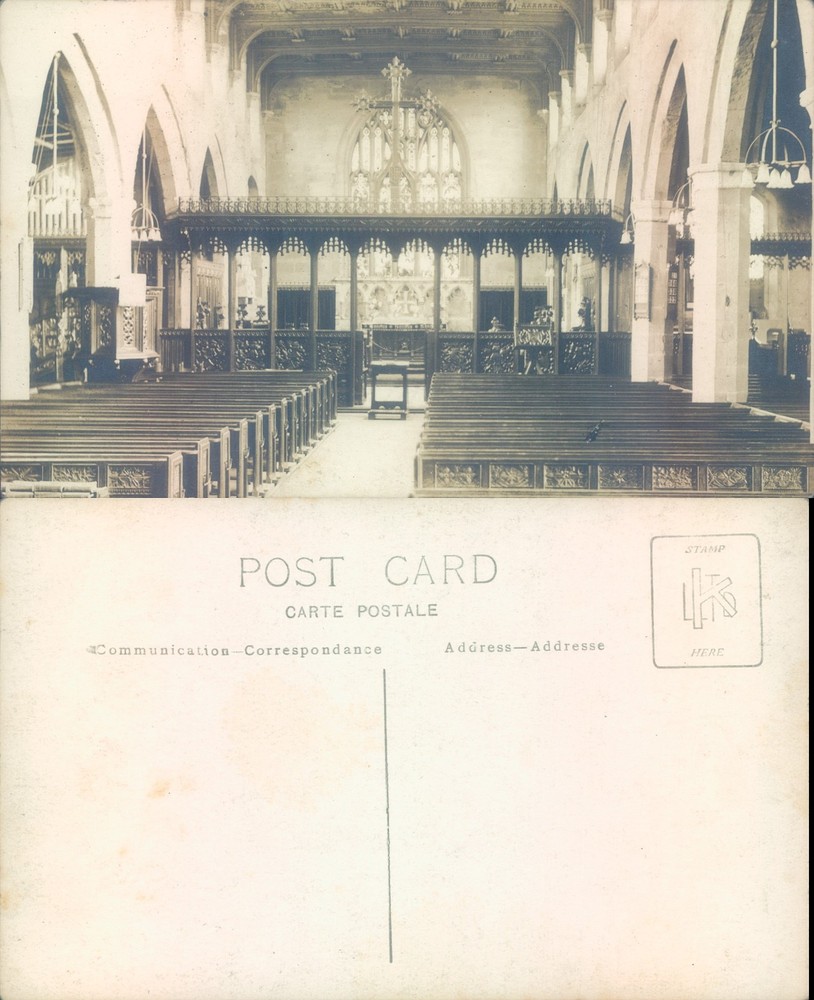Church interior unidentified location Architecture Religious Real Photo RPPC