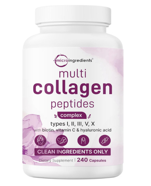 Micro Ingredients Multi Collagen Pills for Women & Men, 240 Capsules