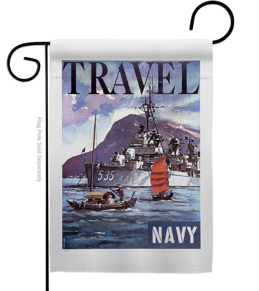 Traval Navy Garden Flag Armed Forces USN Seabee United State American Militar...