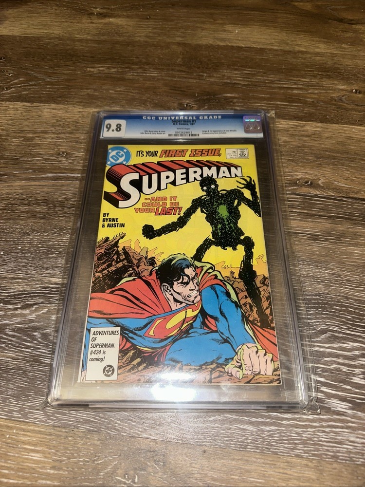 Superman 1 CGC 9.8 White Pages 1987 John Byrne 1st Metallo DC Comics Key