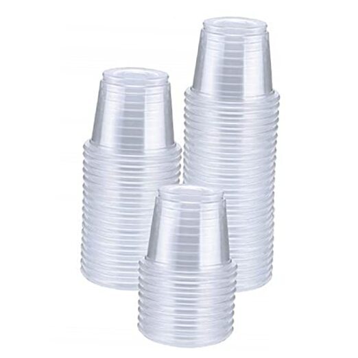 [400 Count -1oz] Disposable Plastic Shot Glasses,Clear Small Cups,Condiment