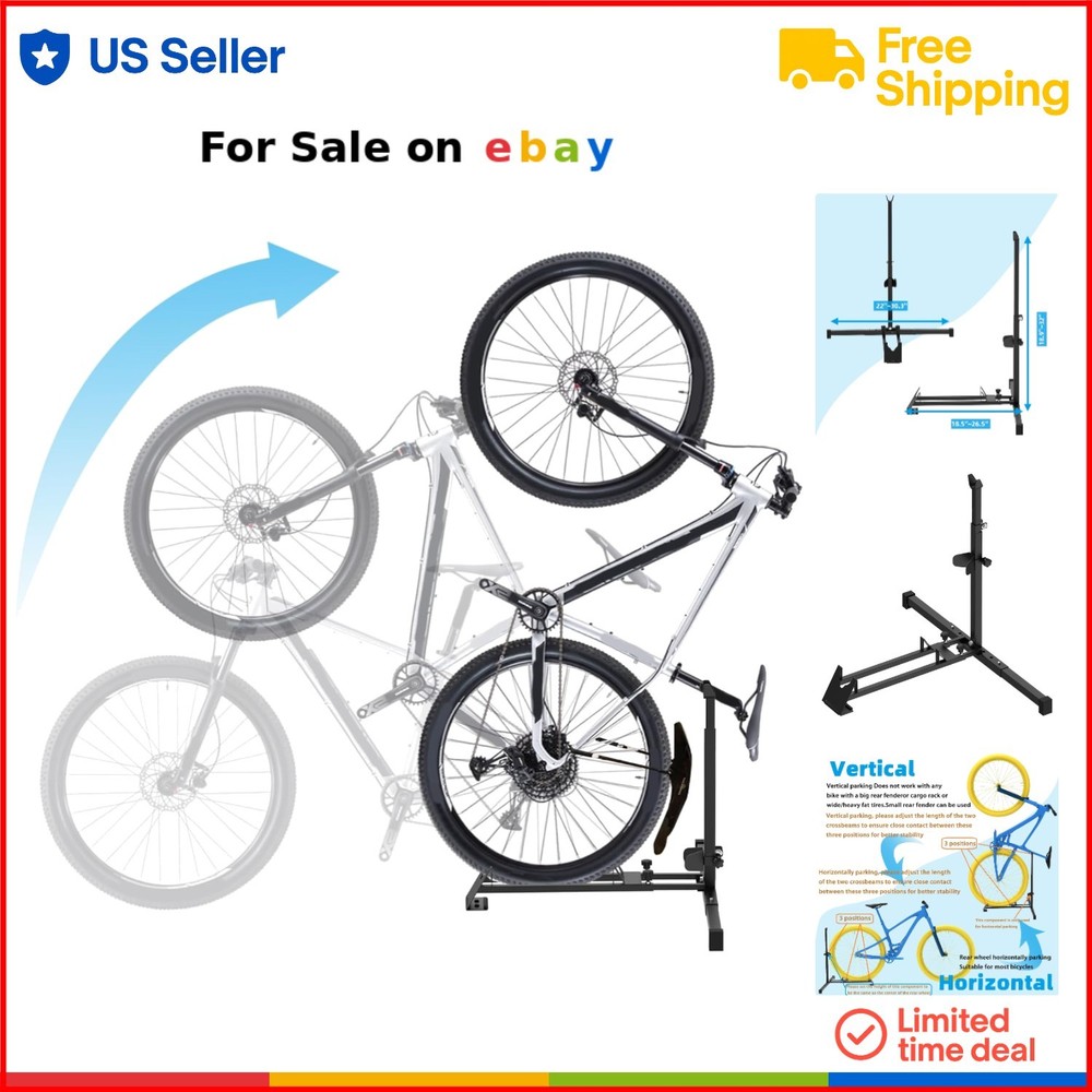 Vertical Metal Bike Stand - Space-Saving Garage & Indoor Storage Rack