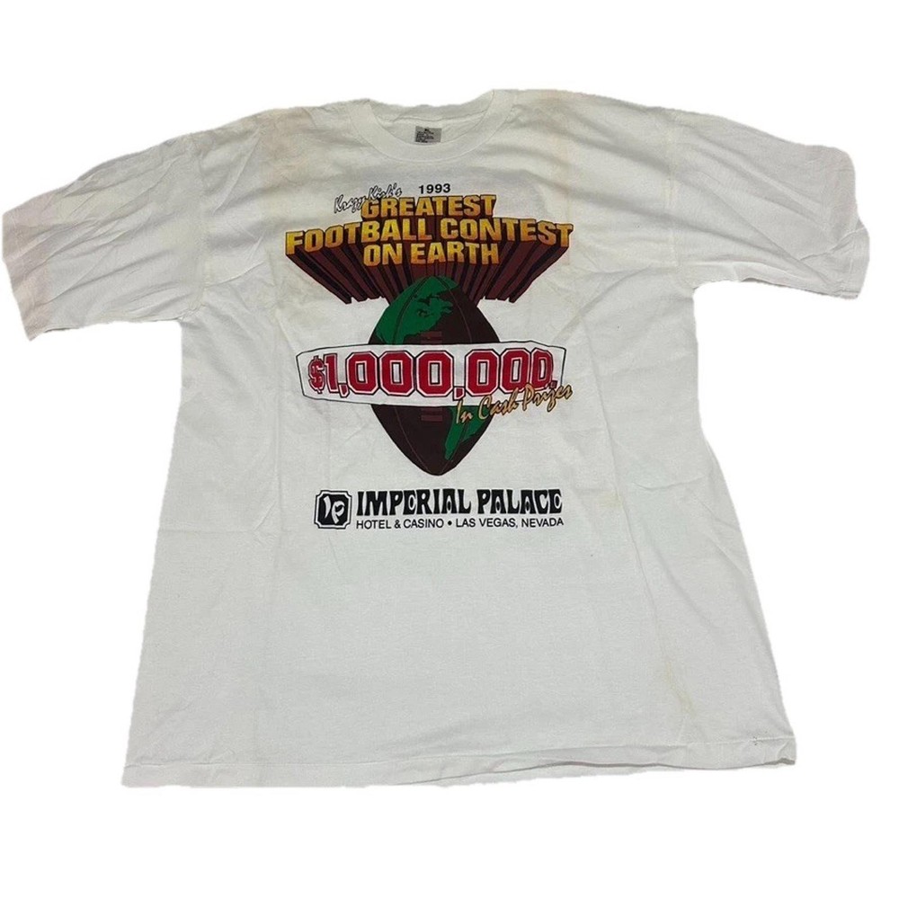 VTG 90s San Diego Gulls Mens XL T Shirt 93 Imperial Las Vegas Casino White Promo