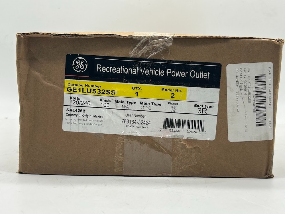 GE GE1LU532SS Recreational Vehicle Power Outlet Panel 100A 120/240V New