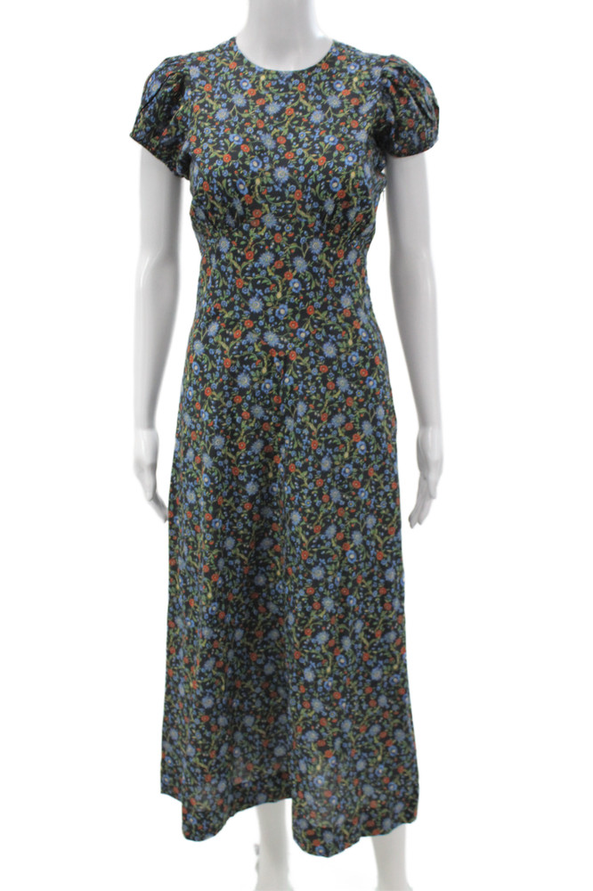 Doen Women Fit & Flare Floral Long Short Sleeve Dress Multicolor Size 2XSFree Shipping in US $100+ Orders | $6.95 Orders Below