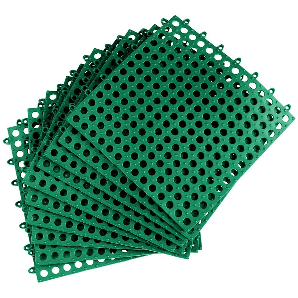 10Pcs Interlocking Soft PVC Non-Slip Shower Mat Tile Splicing Waterproof Mat ...