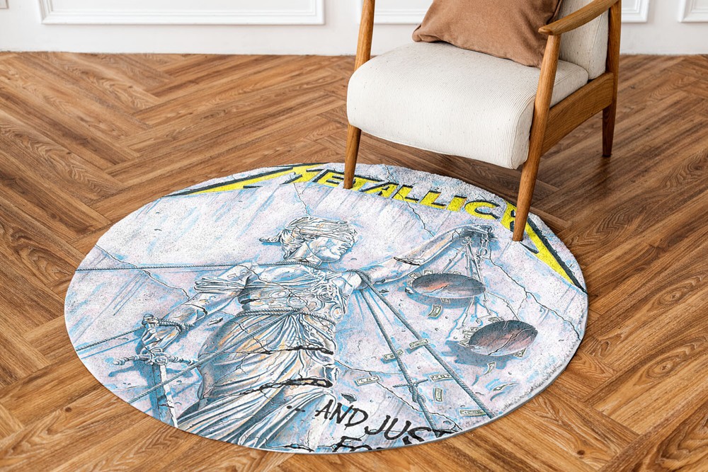 Metallica Rug And Justice For All 1 Album Art Round Rug Home Decor Fan-made