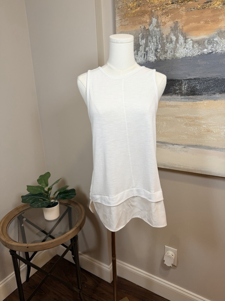 J.CREW Knit Sleeveless Tank Top White Lightweight Viscose Blend Women’s Size M