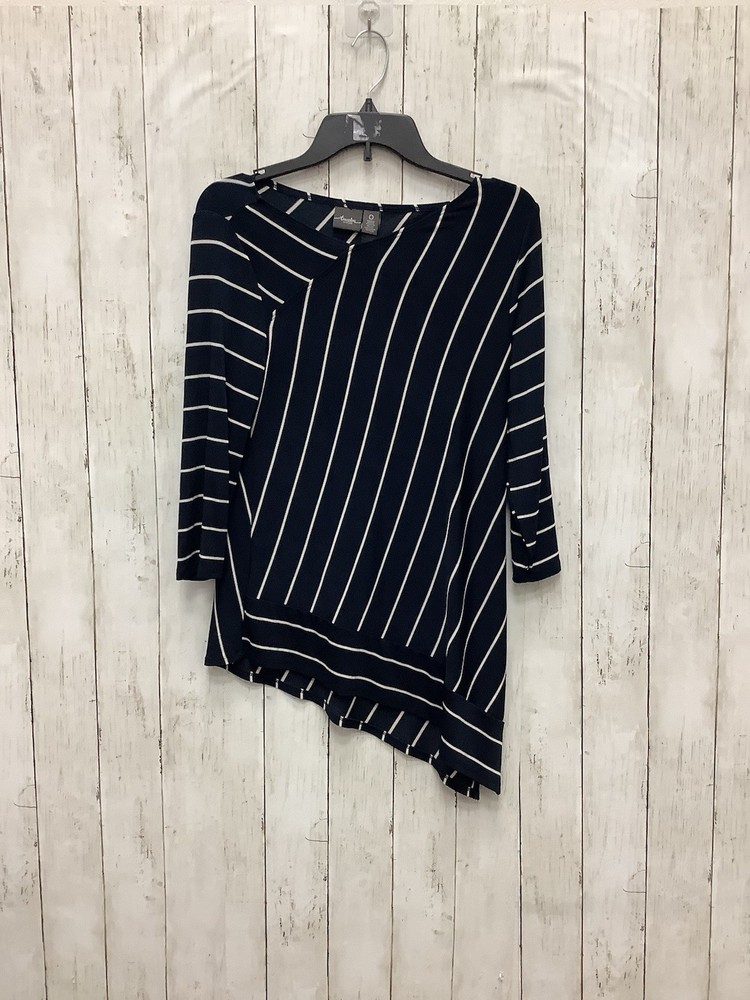 Chicos Navy & White Striped Tunic Top Chico Size 0/US Small 0429-06