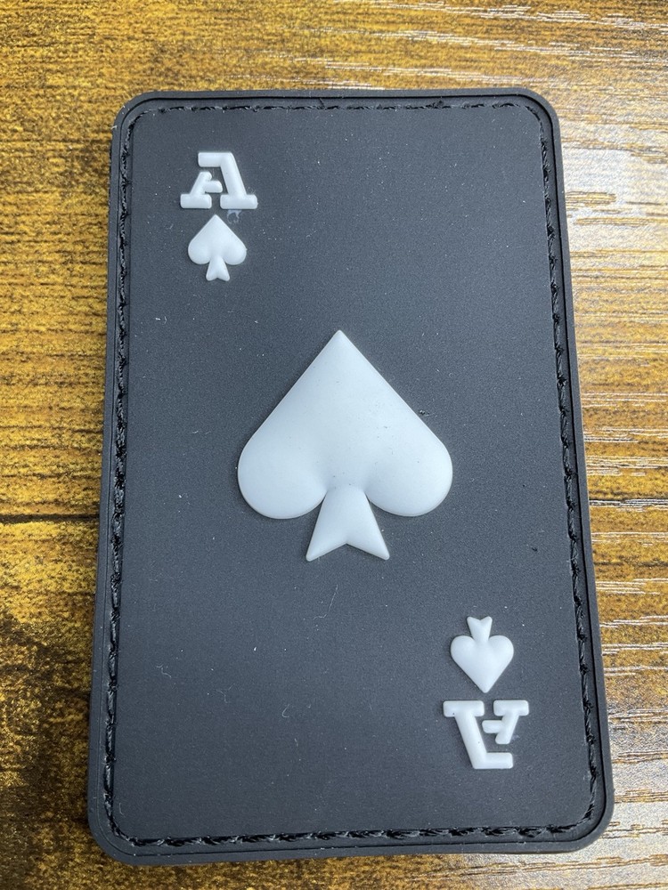 Glow in the Dark Ace Gambler PVC Lucky Patch with Hook & Loop