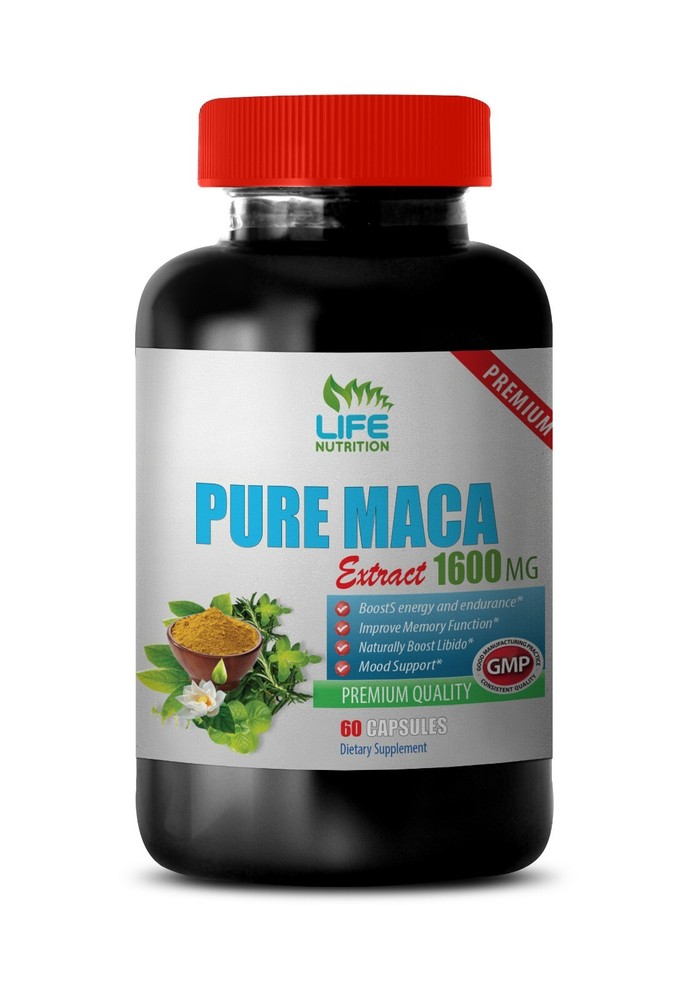 maca root - PURE MACA 1600MG - muira puama tribulus 1 Bottle
