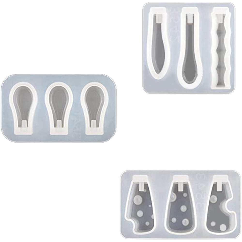 3Pcs Handle Resin Casting Mold for DIY Cutlery Handle Epoxy Resin Mold B1E81403