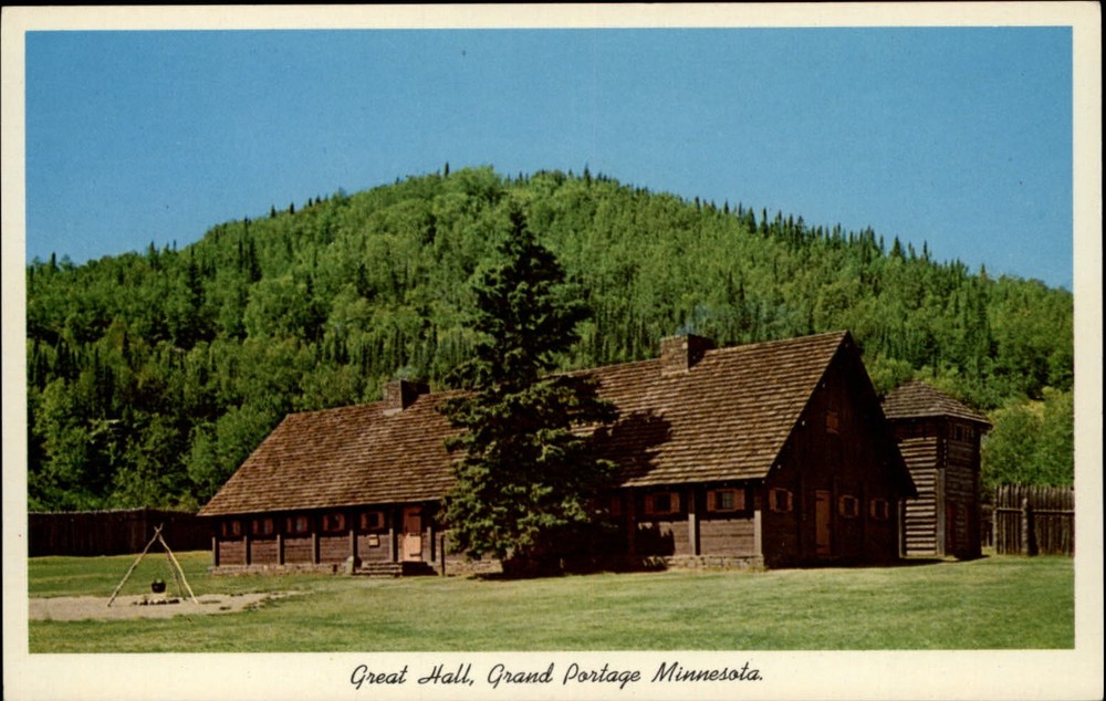 Minnesota Grand Portage National Monument Great Hall ~ postcard sku671