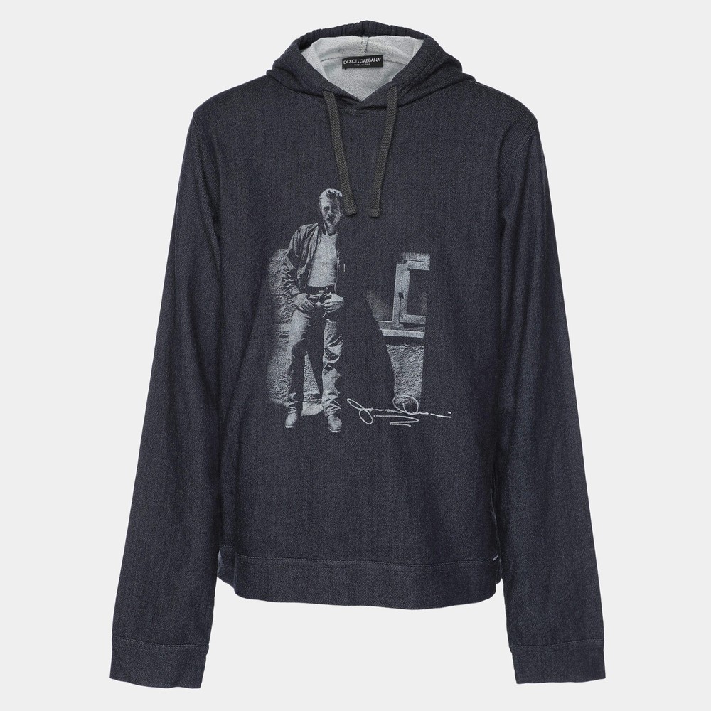 Dolce Gabbana Blue Cotton James Dean Sweatshirt XXXL