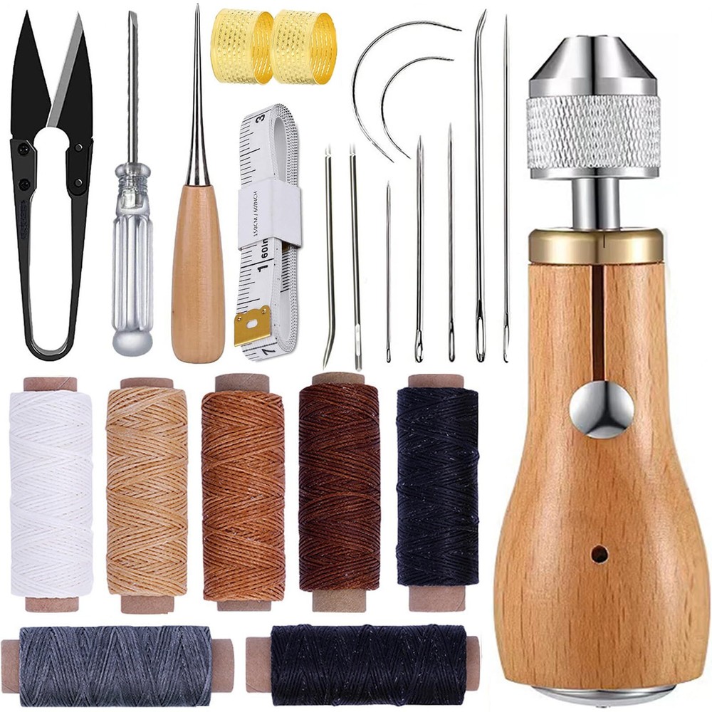Upholstery Repair Sewing Kit, Leather Sewing Kit with Sewing Awl,Heavy Duty S...
