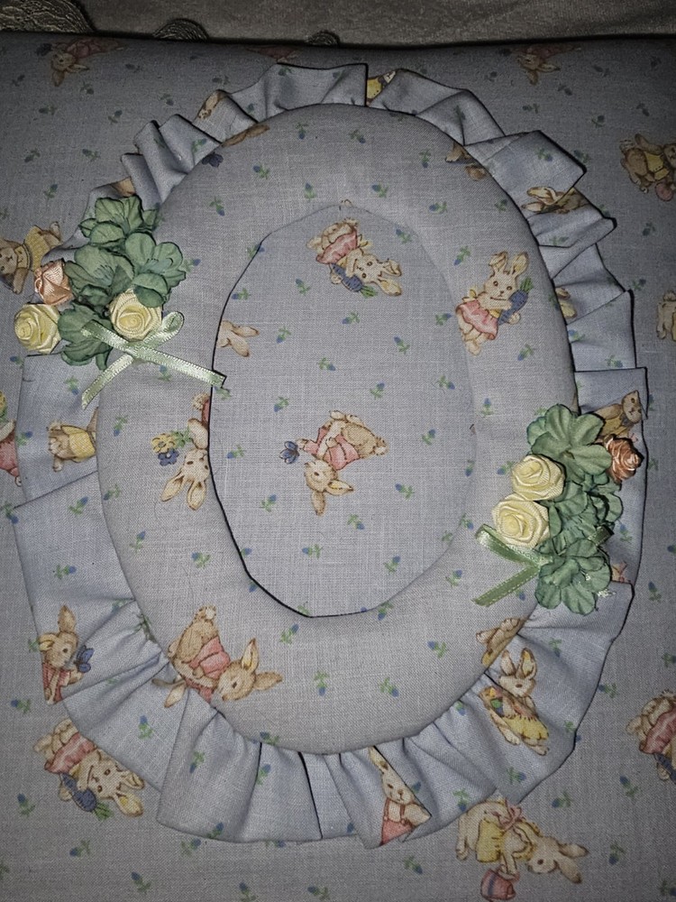 Vintage Puffy Fabric 80’s Lace White Rabbit Photo Album Scrapbook Tie Closure