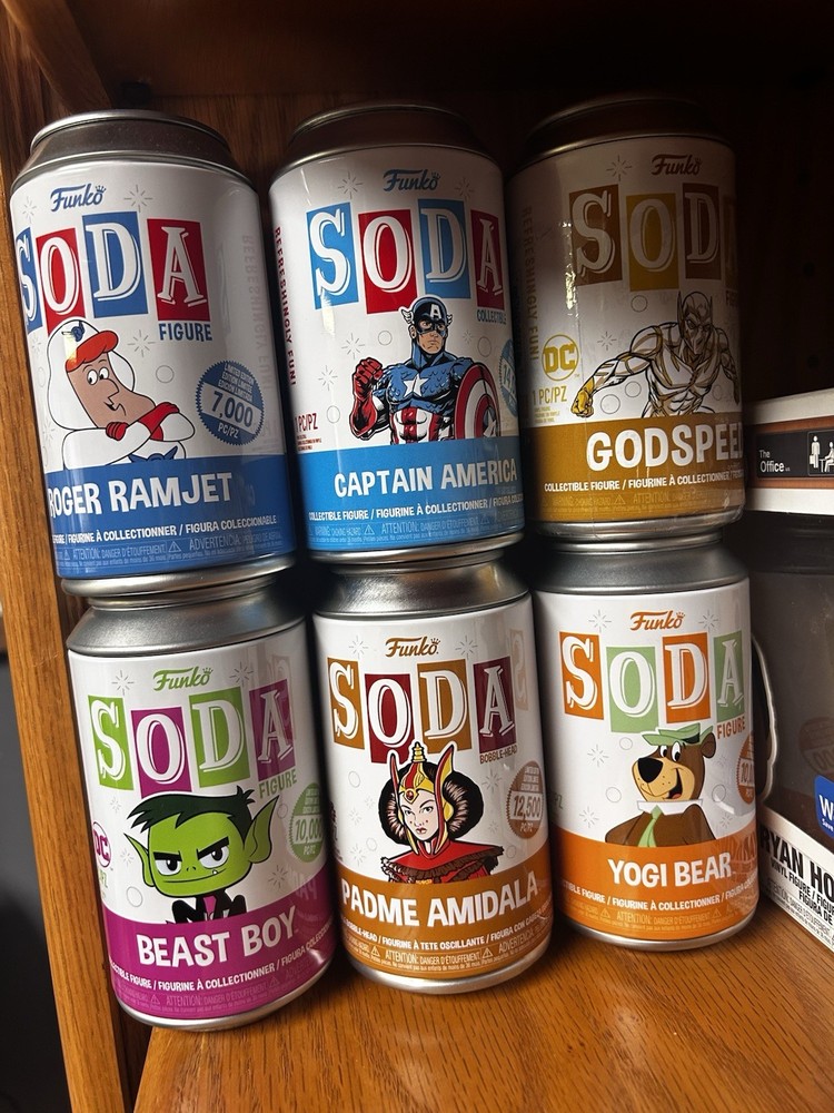 Funko Soda Common Lot Of 6 (DC, Marvel, Star Wars, Animation)