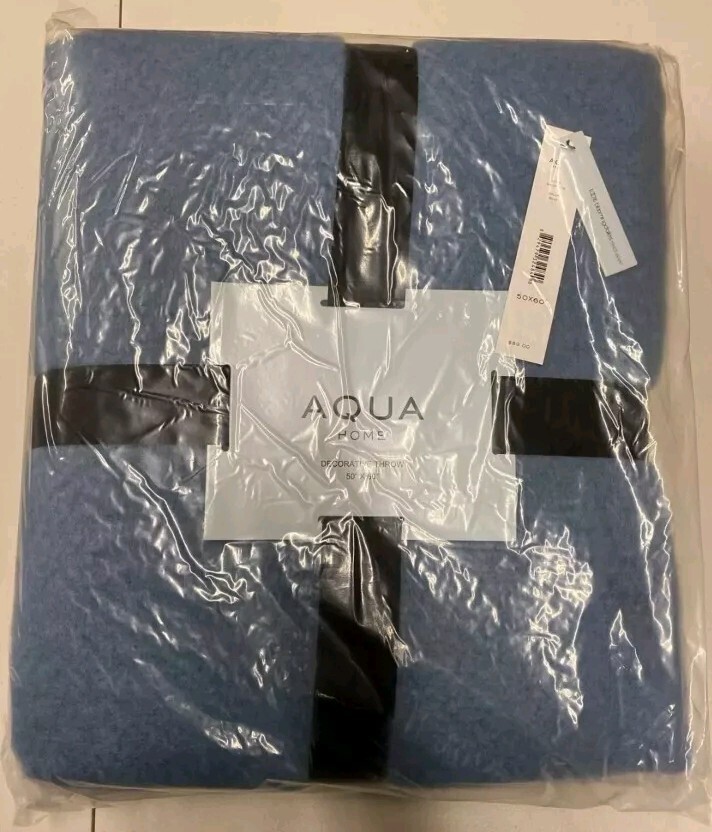 Aqua Home Faux Mohair Decorative Throw 50x60