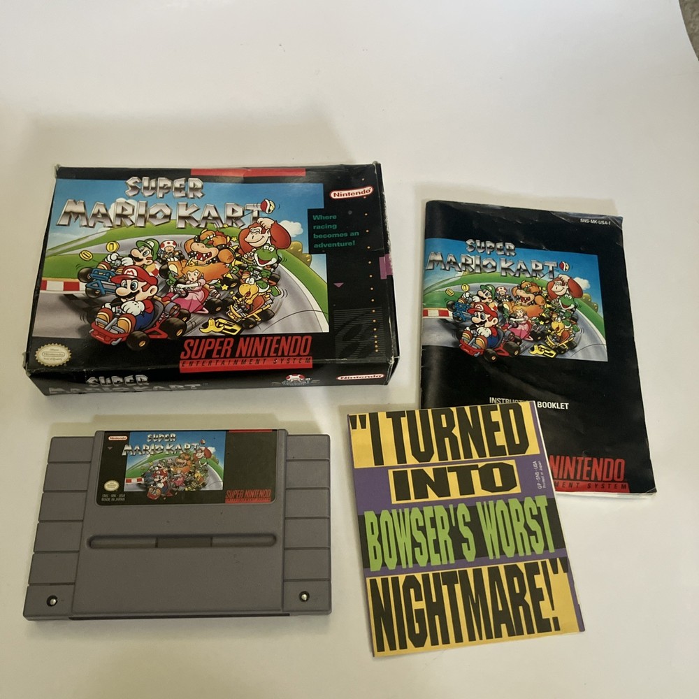 Super Mario Kart SNES Super Nintendo CIB Complete Authentic