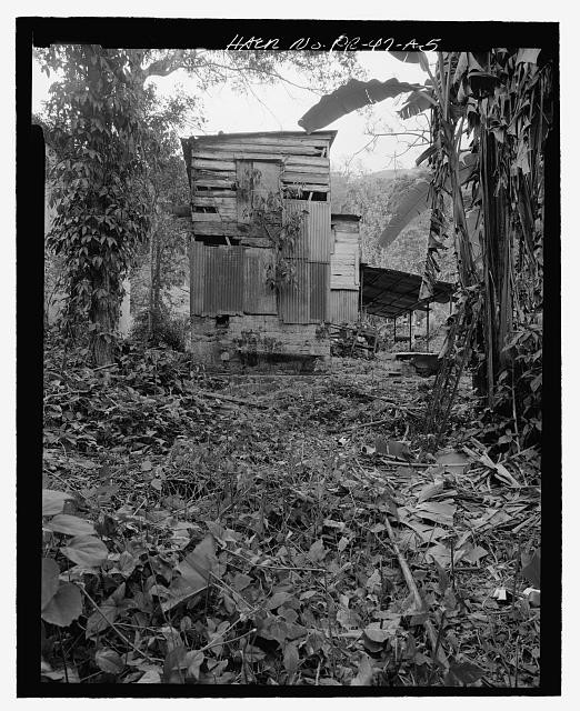 Exterior planar view south rear casa No. 1, view towards north, northeast - Pou