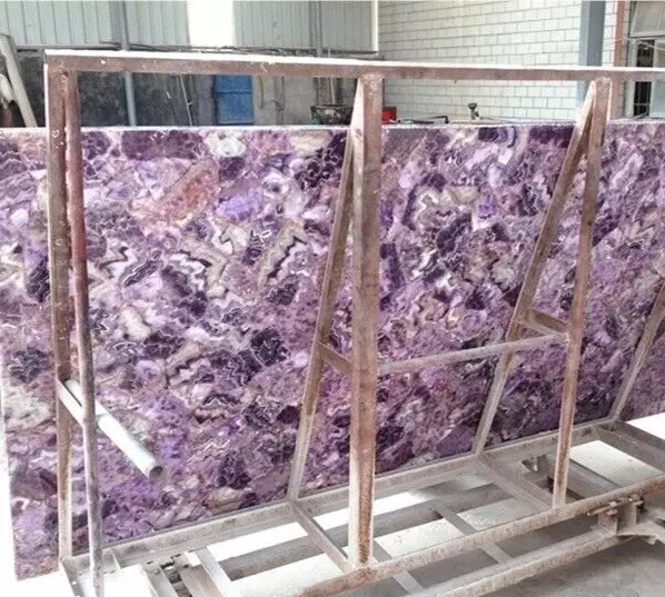 Amethyst Purple Quartz Stone Slab Top, Dining Counter Kitchen Slab Interior Deco