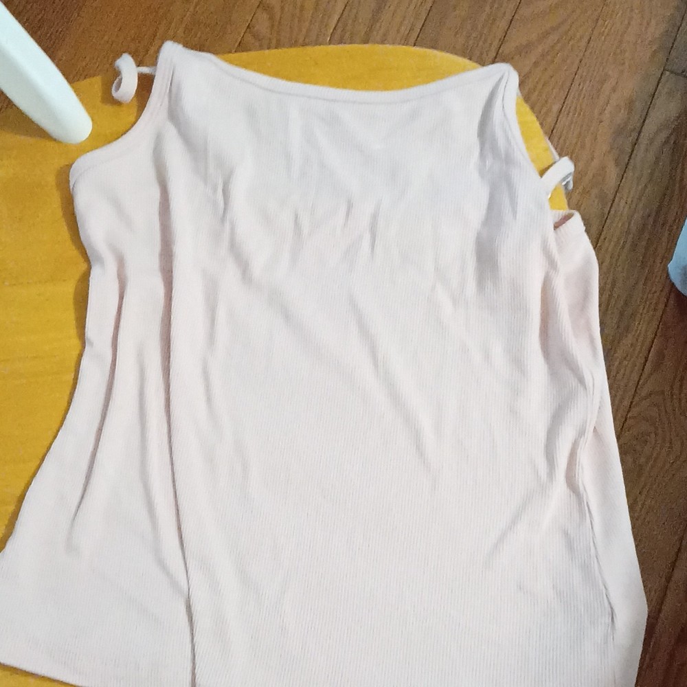 Old Navy Girls Pink Solid Knit Ribbed Fitted Round Neck Tank Top XL 14-16