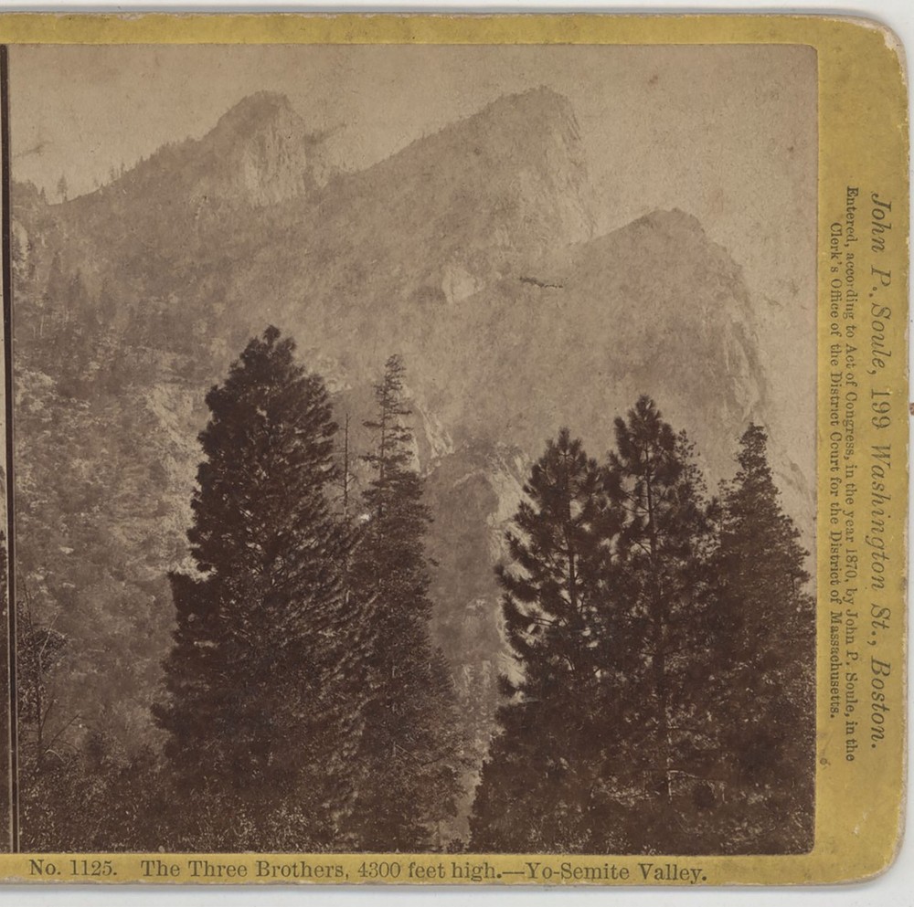 The Three Brothers Yosemite Valley CA Soule Stereoview c1870