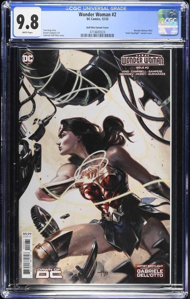 Wonder Woman 2 CGC 9.8 Dell'Otto Variant Cover