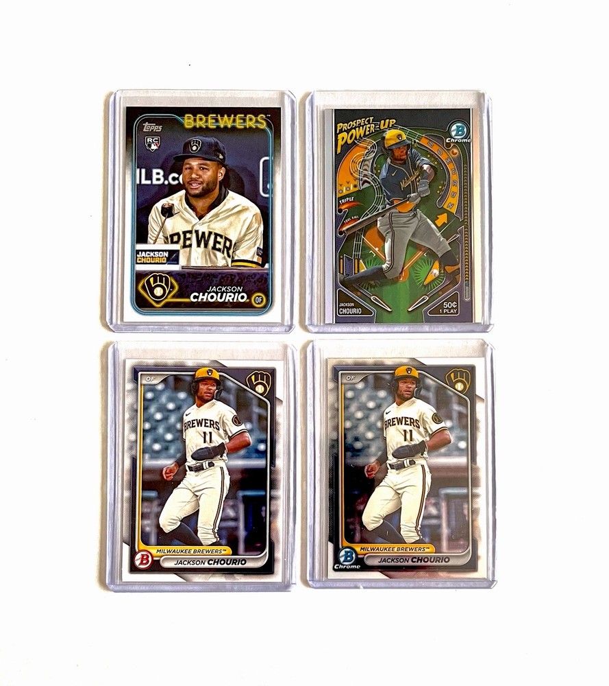 Jackson Chourio Rookie Card Lot Of 4 Rc - Brewers - Rc Image Variation
