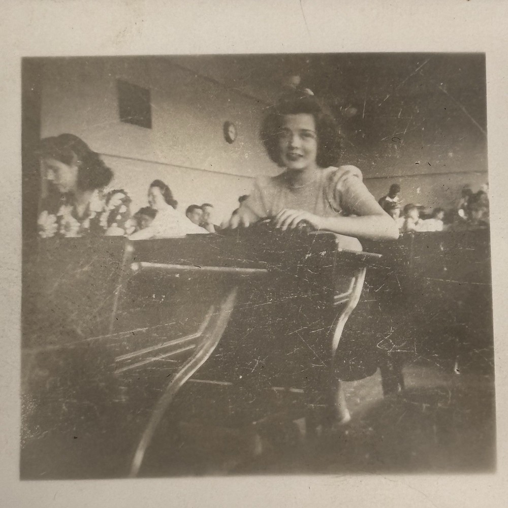 Vintage Photo 1940s Snapshot School Classroom Students Girls Desks Girl Pretty