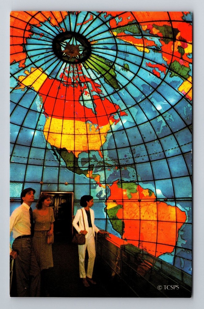 Boston MA-Massachusetts, Mapparium, Antique Vintage Souvenir Postcard