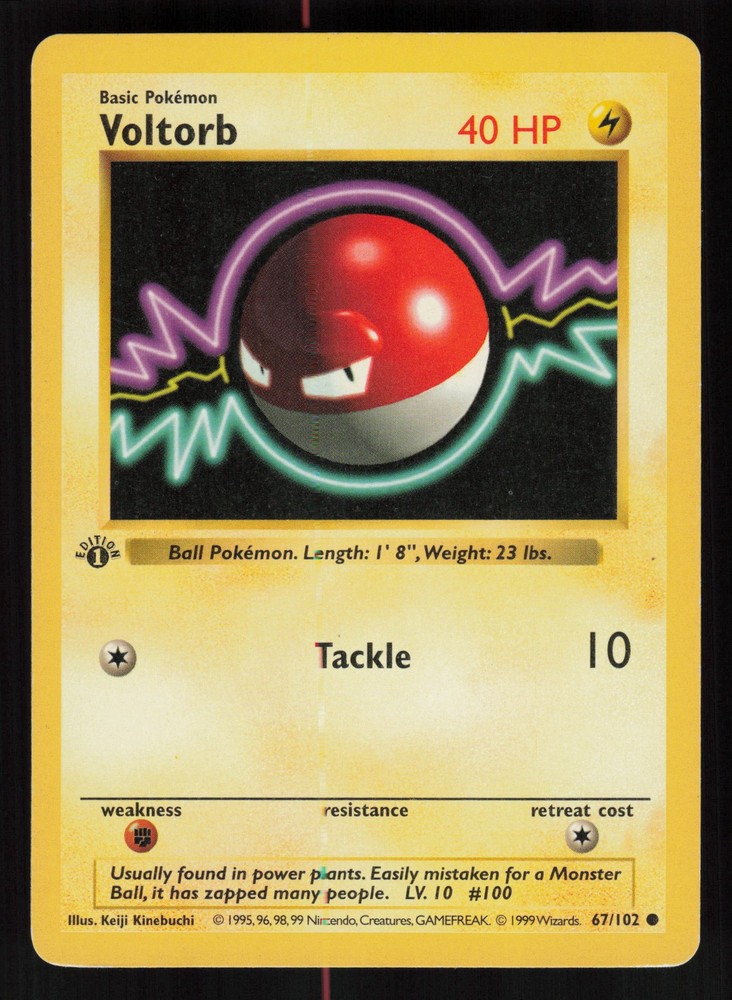 Pokemon TCG Voltorb #067/102 Base Set (Shadowless) 1st Edition