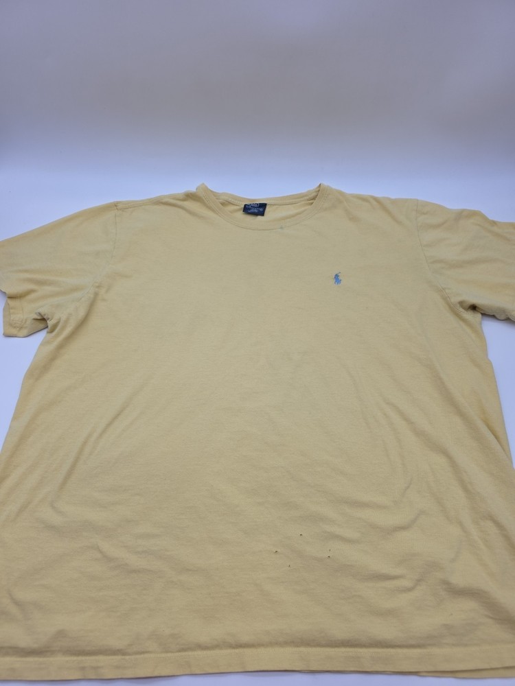 Polo Ralph Lauren T-shirt Men XXL Yellow Solid Logo 100% Cotton.#46064